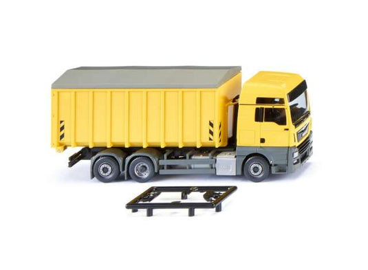 MAN TGX ユーロ 6c メイラー アームロールコンテナ イエロー 働く車 1/87 / Wiking 1/87 建機