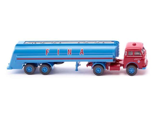 MAN タンクローリー セミトレーラー FINA ブルー/レッド 働く車 1/87 / Wiking 1/87 ミニカー