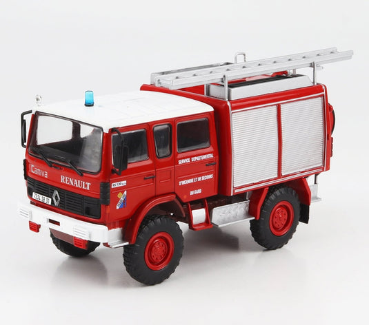 RENAULTルノー 95.130 4x4 ダブルキャビン タンク車 サペールポンピエ 1992 レッドホワイトシルバー CENTAURIA-WORLD-TRUCK-FIRE-ENGINE-POMPIERS-FEUERWEHR / EDICOLA 1/43