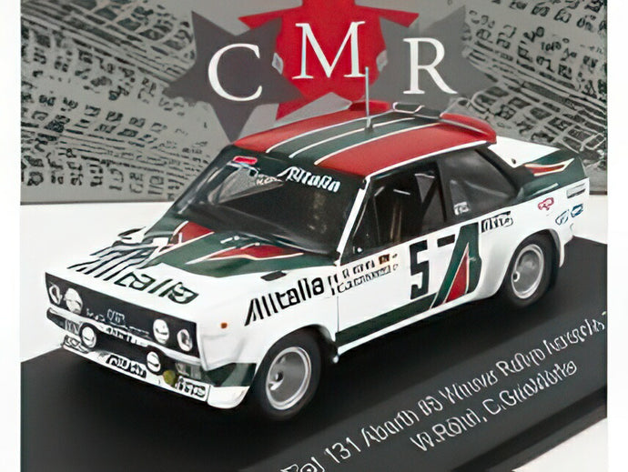 【予約】FIAT 131 ABARTH アリタリア 5号車 優勝 ラリー アクロポリス 1978 W.ロール C.ガイストドルファー ホワイト グリーン レッド/ CMR 1/43 ミニカー
