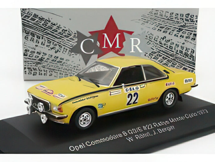 【予約】OPEL コモドール B GS/E（ナイトバージョン） 22号車 ラリー モンテカルロ 1973 W.ロール J.ベルガー イエロー/ CMR 1/43 ミニカー