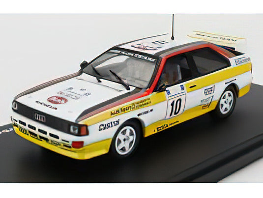 AUDI - QUATTRO N 10 WINNER RALLY ACROPOLIS 1984 STIG BLOMQVIST - BJORN CEDERBERG - WHITE YELLOW BLACK/EDICOLA 1/43ミニカー