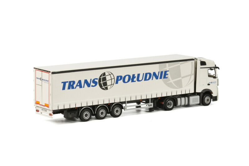 ギャラリービューアに画像をロードする, Mercedes-Benzメルセデスベンツ ACTROS MP4 SPACE 4x2 カーテンサイダー 3軸 Trans Poludnie / WSI 1/50 建設機械 模型
