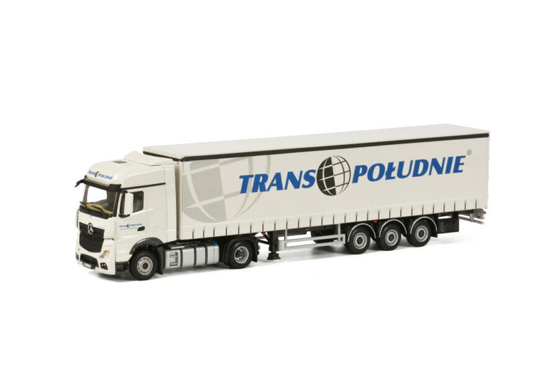 ギャラリービューアに画像をロードする, Mercedes-Benzメルセデスベンツ ACTROS MP4 SPACE 4x2 カーテンサイダー 3軸 Trans Poludnie / WSI 1/50 建設機械 模型
