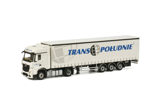 Mercedes-Benzメルセデスベンツ ACTROS MP4 SPACE 4x2 カーテンサイダー 3軸 Trans Poludnie / WSI 1/50 建設機械 模型