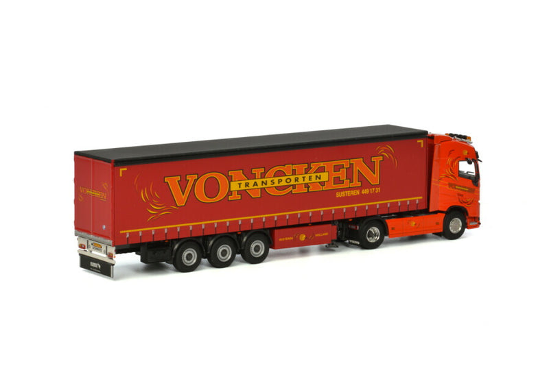 ギャラリービューアに画像をロードする, Volvoボルボ FH 4 GLOBETTER 4x2 CURTAINSIDE TAUTLINER 3 AXLE Voncken Transporten BV / WSI 1/50 建設機械 模型

