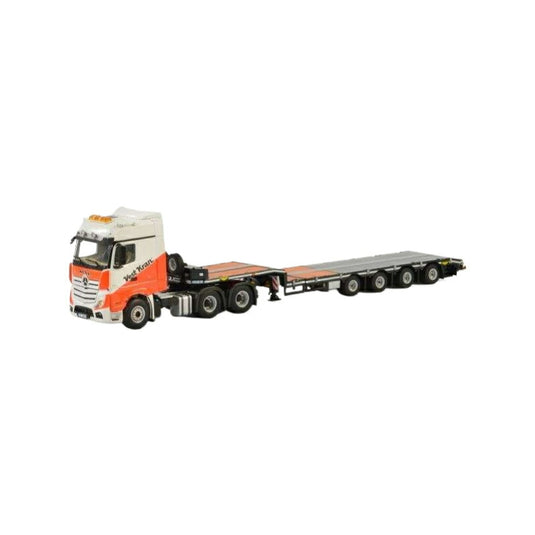 Vest Kran Mercedes Benz Actros Streamspace Semi Lowloader  トレーラー / WSI 1/50 建設機械模型 工事車両