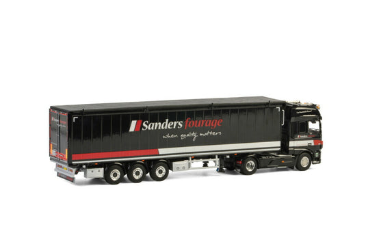 DAF XF SUPER SPACE CAB 4x2 ボリュームトレーラー カーゴフロア 3軸 Sanders Fourage / WSI 1/50 建設機械 模型