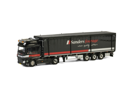 DAF XF SUPER SPACE CAB 4x2 ボリュームトレーラー カーゴフロア 3軸 Sanders Fourage / WSI 1/50 建設機械 模型