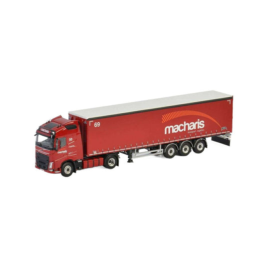Macharis Volvo FH4 Globetrotter Curtainside Trailer  トレーラー / WSI 1/50 建設機械模型 工事車両