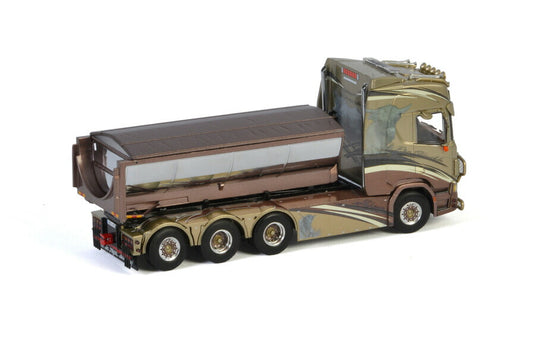 Scaniaスカニア R HIGHLINE CR20H 8X4 HOOKLIFT SYSTEM HOOKLIFT CONTAINER ASPHALT Per Broddes / WSI 1/50 模型