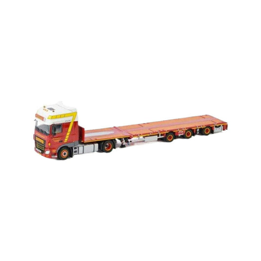 Alb Swijnenburg DAF XF Super Space Cab mega trailer flat bed  トレーラー / WSI 1/50 建設機械模型 工事車両