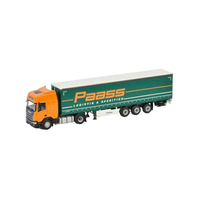 Paass Spedition GmbH Scania R Highline CR20H curtainside semitrailer  トレーラー / WSI 1/50 建設機械模型 工事車両