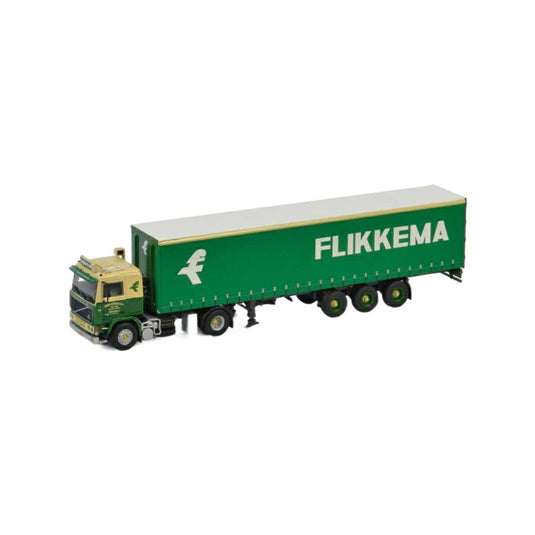 Flikkema Volvo F 12 curtainside trailer  トレーラー / WSI 1/50 建設機械模型 工事車両