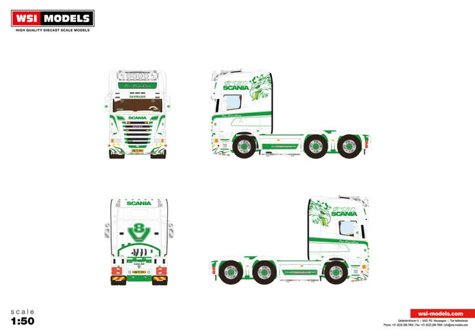 【予約】2025年発売予定PER HENRIKSEN SCANIA STREAMLINE TOPLINE 6X2 TAG AXLE トラック/WSI 1/50 建設機械模型 工事車両