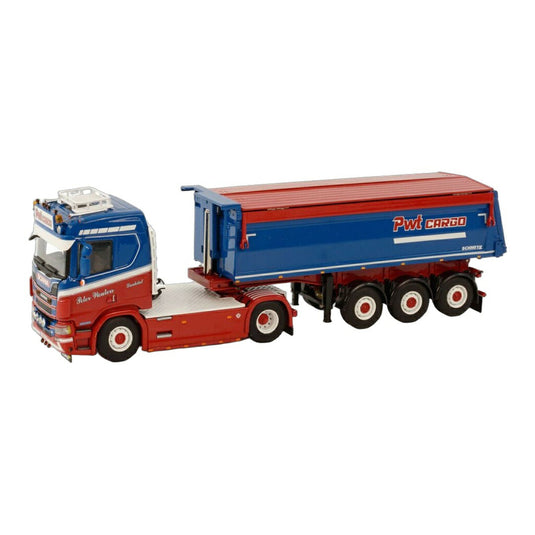 PWT Cargo スカニア R CR20N 4x2 ダンプトレーラー 3軸 建設車両 / WSI 1/50 トラック模型