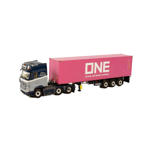 Nagelhoud Transport Mercedes Benz Actros MP4 GigaSpace 6x2 TwinSteer Containerchassis 3axle 40ft Container  トレーラー / WSI 1/50 建設機械模型 工事車両