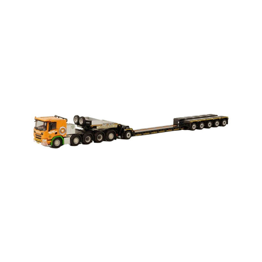 Holtrop v.d. Vlist Scania P Low CP20 10x4 lowloader 5axle + Dolly 1axle  トレーラー / WSI 1/50 建設機械模型 工事車両