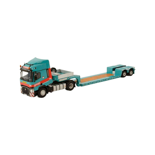 Gruber Renault T High 4x2 semi lowloader 2axle  トレーラー / WSI 1/50 建設機械模型 工事車両