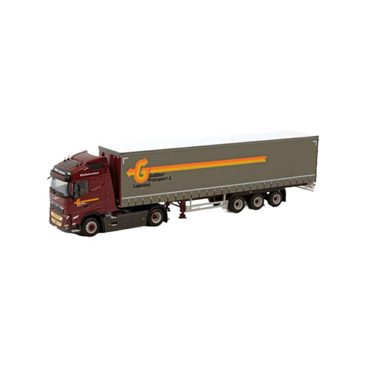 Galliker Volvo FH5 Globetrotter 4x2 curtain tarpaulin semitrailer 3axle  トレーラー / WSI 1/50 建設機械模型 工事車両