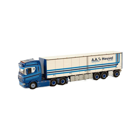 A.A. vd Heuvel Scania S Highline CS20H 6x2 tag axle box semitrailer 3axle  トレーラー / WSI 1/50 建設機械模型 工事車両
