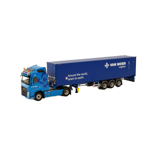 Van Moer Volvo FH04 Globetrotter 4x2 container semitrailer  トレーラー / WSI 1/50 建設機械模型 工事車両