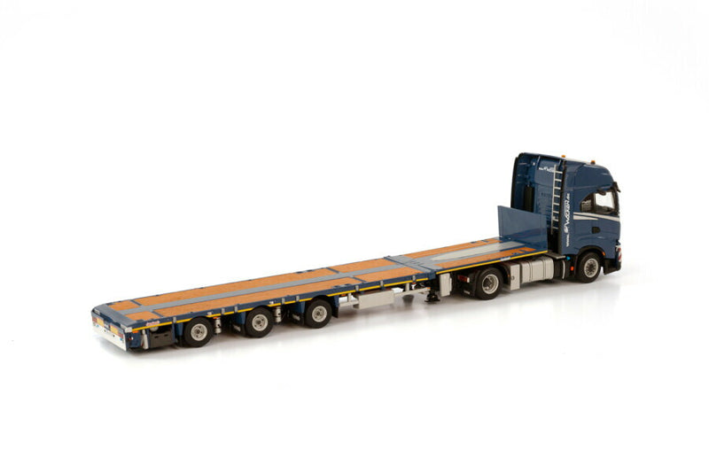 ギャラリービューアに画像をロードする, IVECO S-WAY AS HIGH 4X2 MEGATRAILER FLATBED フラットベッド 3 AXLE Wocken / WSI 1/50 建設機械 模型
