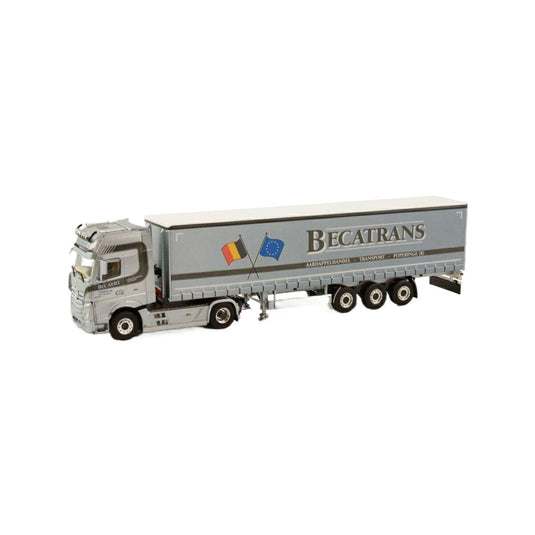 Becatrans BV Mercedes Benz Actros MP5 GigaSpace 4x2 tarpaulin semitrailer 3axle  トレーラー / WSI 1/50 建設機械模型 工事車両