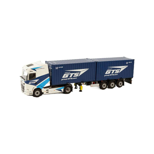 Group GTS DAF XG Container trailer + 2x 20ft Container  トレーラー / WSI 1/50 建設機械模型 工事車両