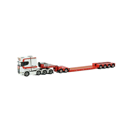 Mud Grondwerken Scania S Highline 8x4 Lowloader 4axle + Dolly 2axle  トレーラー / WSI 1/50 建設機械模型 工事車両