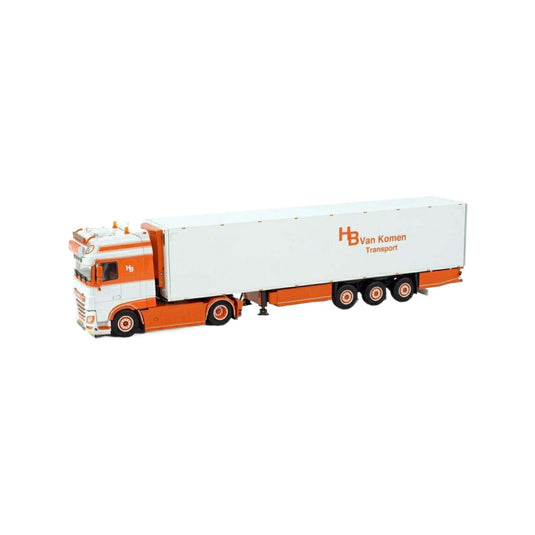 H.B. van Komen DAF XF Super Space Cab MY2017 4x2 Reefer Semitrailer 3axle  トレーラー / WSI 1/50 建設機械模型 工事車両