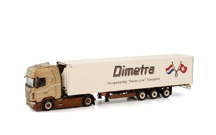 Dimetra Scania S Highline CS20H 4x2 Reefer Semitrailer 3axleトレーラー /WSI  1/50 建設機械模型