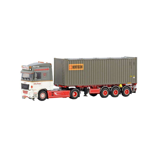 De Kraker DAF XF Space Cab MY2017 4x2 Container Semitrailer 3axle + 30t Bulkcontainer  トレーラー / WSI 1/50 建設機械模型 工事車両