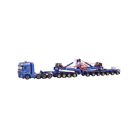 Rahbek DAF XF105 Super Space Cab 8x4 Mega Wind Mill Semitrailer 7axle + Dolly 4axle  トレーラー / WSI 1/50 建設機械模型 工事車両