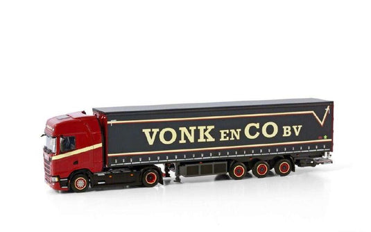 Vonk & Co Scania S Highline CS20H 4x2 curtainside semitrailerトレーラー /WSI  1/50 建設機械模型
