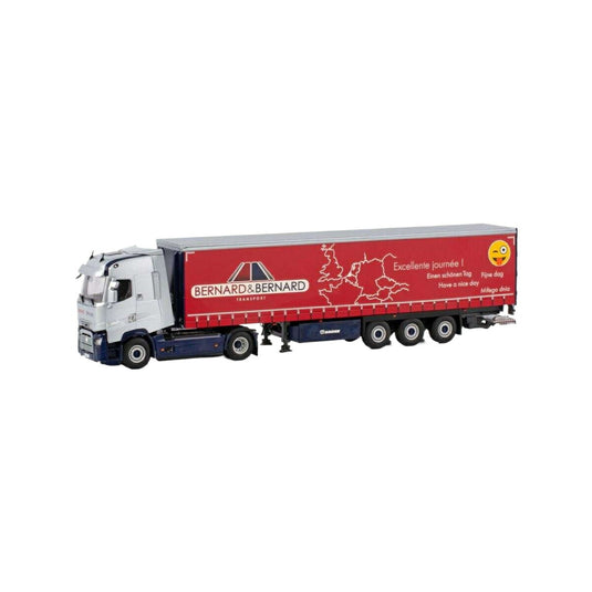 Bernard et Bernard Renault Truck T High 4x2 curtainside semitrailer  トレーラー / WSI 1/50 建設機械模型 工事車両