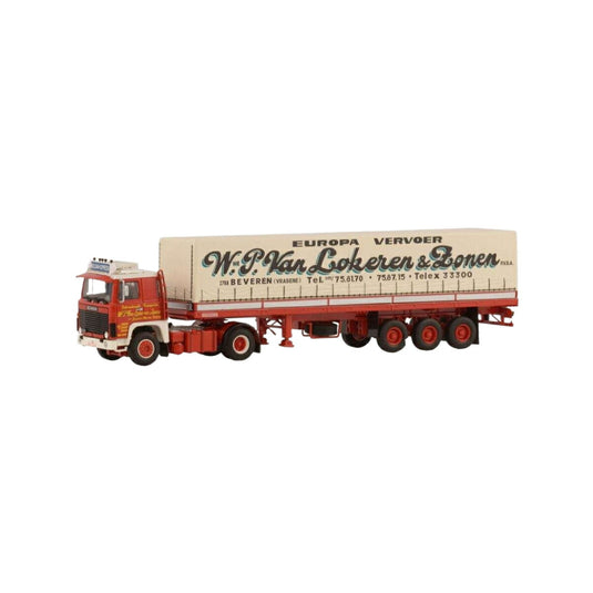 Van Lokeren Scania 1 Serie 4x2 Curtain Tarpaulin Semitrailer 3axle  トレーラー / WSI 1/50 建設機械模型 工事車両