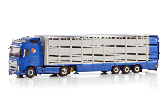 Volvoボルボ FH4 GLOBETROTTER 4X2 LIVE STOCK TRAILER - 3 AXLE Groot Zevert / WSI 1/50 建設機械 模型
