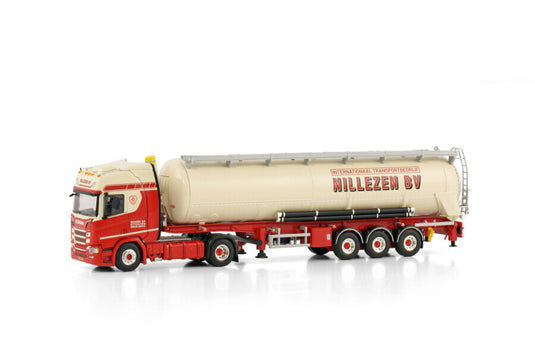 Nillezen Transport SCANIA R HIGHLINE CR20H 4X2 ダンプバルクトレーラー - 3軸 トレーラー/WSI 1/50 建設機械模型 工事車両