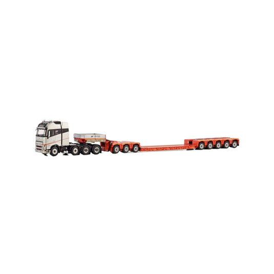 Richard Wagner Volvo FH5 Globetrotter XL 8x4 Lowloader 4axle + Dolly 2axle  トレーラー / WSI 1/50 建設機械模型 工事車両