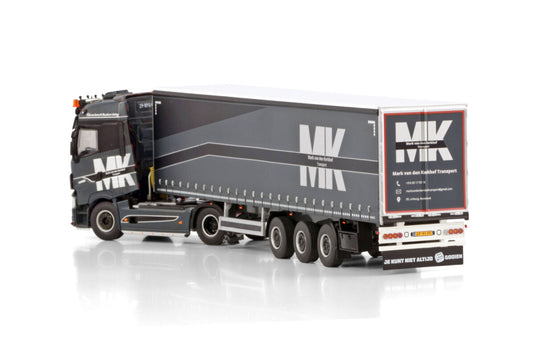MARK VAN DEN KERKHOF; RENAULT TRUCKS T HIGH 4X2 CURTAINSIDE TRAILER - 3 AXLE トラック /WSI  1/50 建設機械模型 工事車両