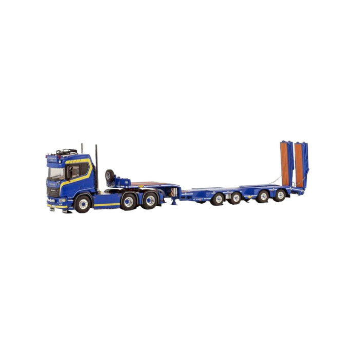 JB Bilb?rgning Scania R Normal CR20N 6x2 Tag Axle Lowloader 4axle  トレーラー / WSI 1/50 建設機械模型 工事車両