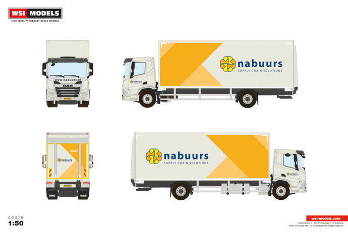 【予約】2026年発売予定 NABUURS DAF XD DL サイドウィンドウ付き リジッドボックストラック 4X2 トラック / WSI 1/50 建設機械模型 工事車両