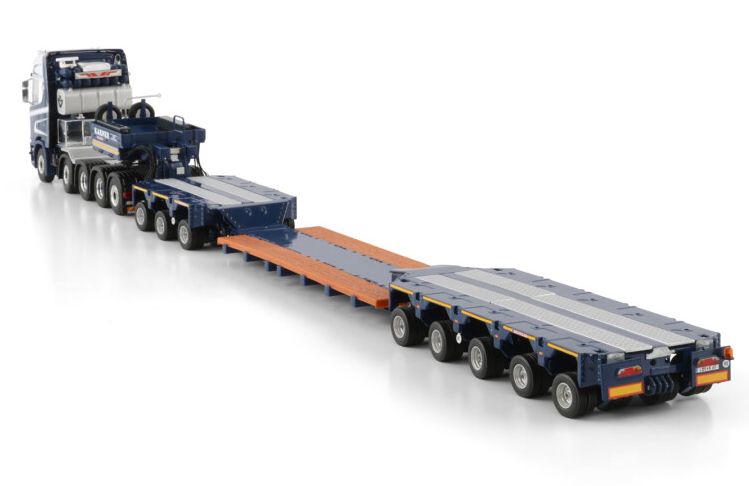 ギャラリービューアに画像をロードする, Karner SCANIA S ハイライン CS20H 10×4 SCHEUERLE INTERCOMBI  8軸 トレーラー / WSI 1/50 建設機械模型 工事車両
