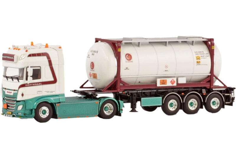 ギャラリービューアに画像をロードする, Jan Nagtegaal Transport DAF XF Super Space Cab MY2017 4x2 3axle 30ft コンテナセミトレーラー 20ft タンクコンテナ / WSI 1/50 建設機械模型 工事車両
