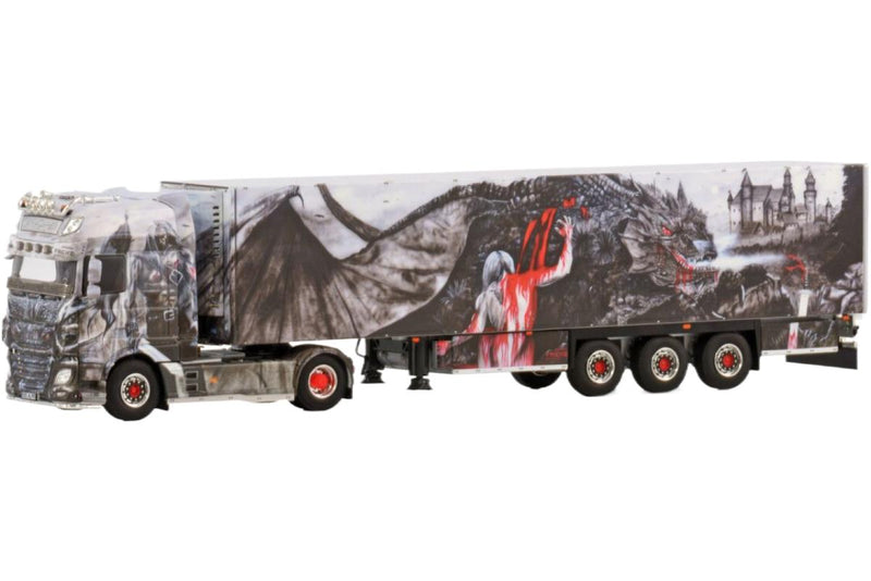 ギャラリービューアに画像をロードする, Heide Logistik DAF XF Super Space Cab トラクタ / WSI 1/50 建設機械模型 工事車両
