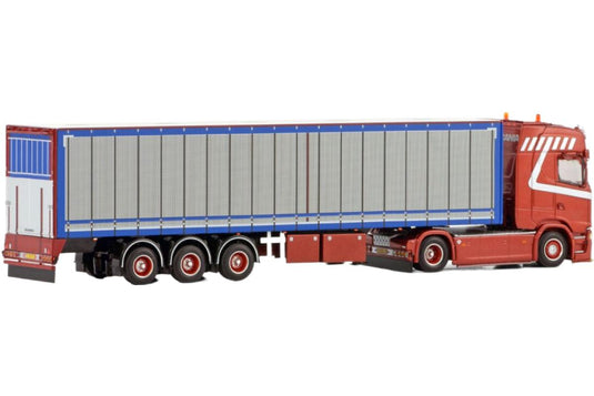 Tijs de Koning Scania S ハイライン CS20H ボックスセミトレーラー / WSI 1/50 建設機械模型 工事車両