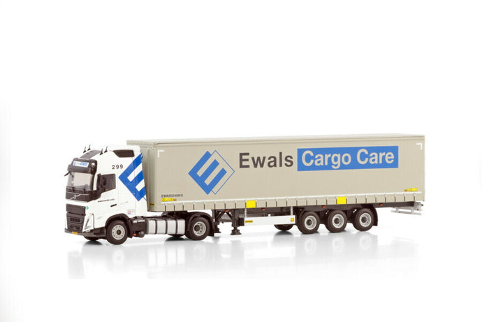 EWALS CARGO CARE VOLVO FH5 GLOBETROTTER XL 4X2 カーテンサイドトレーラー - 3軸 トレーラー/WSI 1/50 建設機械模型 工事車両