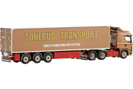 Tonerud Scania 4シリーズ 6x2 リフトアクスル 冷蔵トレーラー / WSI 1/50 建設機械模型 工事車両