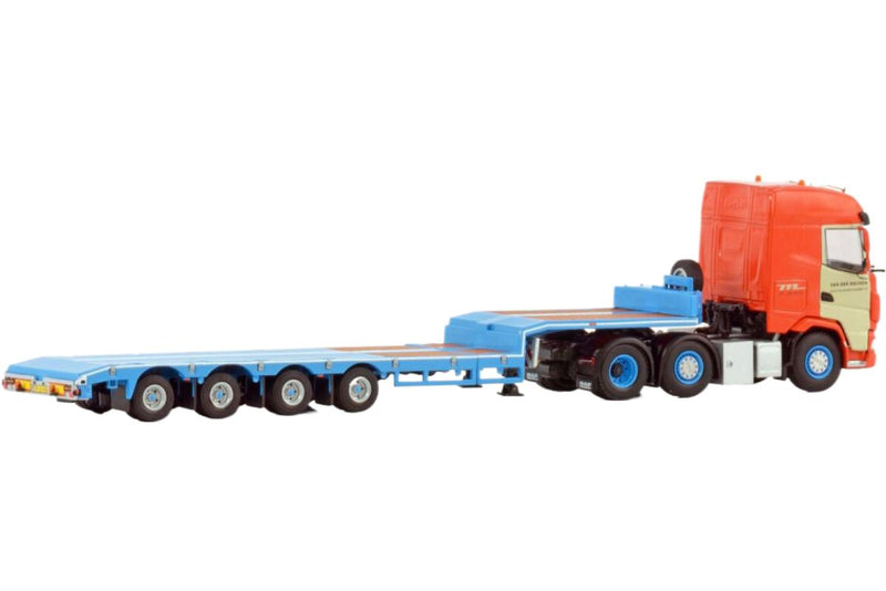 ギャラリービューアに画像をロードする, van der Meijden DAF XG ツインステア 低床トレーラー / WSI 1/50 建設機械模型 工事車両
